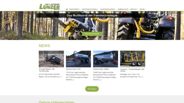 Website Screenshot: Leopold Lunzer Gesellschaft Index - Home - Lunzer – Forstanhänger & Kräne, Landtechnik und Service - Date: 2023-06-23 12:06:18