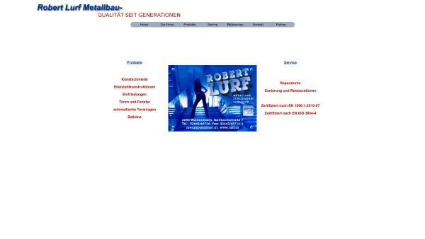 Website Screenshot: Robert Lurf Metallbau - Robert Lurf Metallbau - Date: 2023-06-23 12:06:18