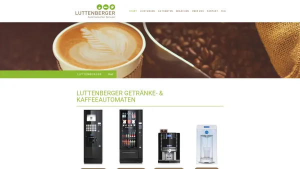 Website Screenshot: Luttenberger Kaffeeautomaten & mehr - Kaffeeautomaten | Automaten Aufsteller - LUTTENBERGER - Date: 2023-06-23 12:06:18