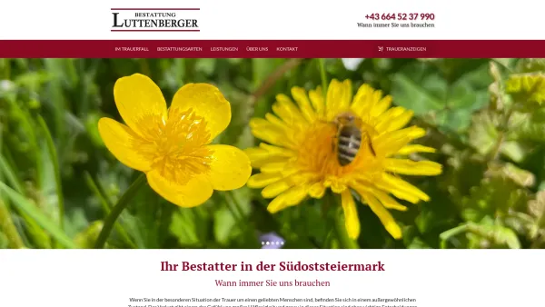 Website Screenshot: Bestattung Luttenberger - Bestattung Luttenberger in der Südoststeiermark - Date: 2023-06-15 16:02:34