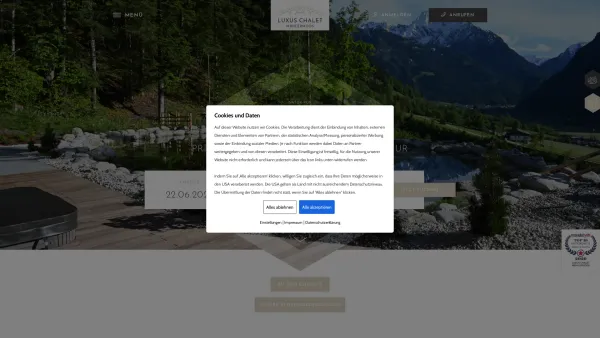 Website Screenshot: Chalet Mühlermoos - Chalet Zillertal - für Ihren luxuriösen und erholsamen Urlaub - Date: 2023-06-23 12:06:18