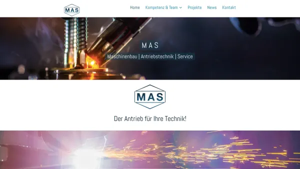 Website Screenshot: MAS Engineering GmbH - Maschinenbau, Antriebstechnik, Service / MAS Der Antrieb für Technik - Date: 2023-06-23 12:06:20
