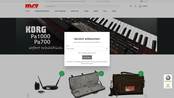 Website Screenshot: M.S.V. Musik-Sound-Vertriebs Ges.m.b.H. - Musikgeschäft am Rande von Wien - Hagenbrunn | MSV Musik Center - Date: 2023-06-15 16:02:34