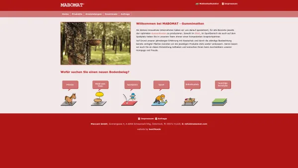 Website Screenshot: Maccani Buchhaltungsgesellschaft Mabomat - Gummimatten für Führanlagen und Bodenbelag für den Fitnessraum - Date: 2023-06-23 12:06:20