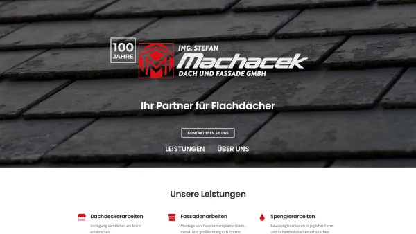 Website Screenshot: Machacek GES.M.B.H. Dachdeckerei und Spenglerei - Home - Machacek Dach und Fassade - Date: 2023-06-23 12:06:20