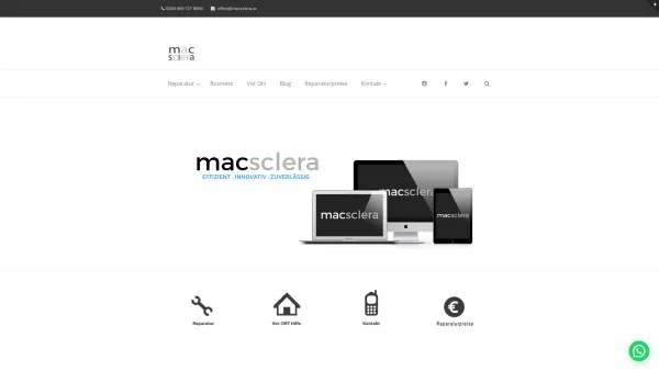 Website Screenshot: Macsclera - Apple | Mac | iphone Reparatur Service Support in Wien - Date: 2023-06-23 12:06:21