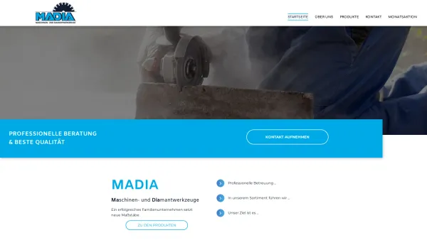 Website Screenshot: MADIA-Handels GesmbH & Co. KG - MADIA - Maschinen und Diamantwerkzeuge - Date: 2023-06-14 10:43:39