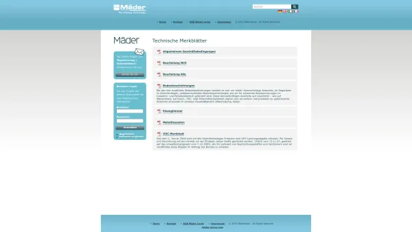 Website Screenshot: Walter Mäder - Walter Mäder AG - Bereich Lacke - Date: 2023-06-23 12:06:23