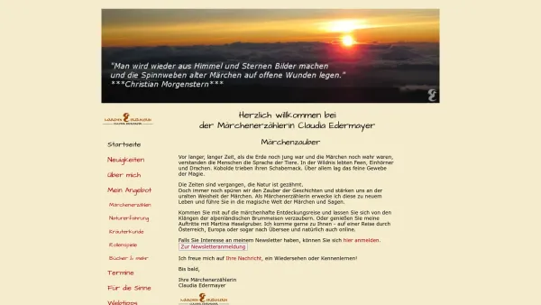 Website Screenshot: Märchenerzählerin Claudia Edermayer - Märchenerzählerin Claudia Edermayer - Märchen und Sagen frei erzählt - Date: 2023-06-23 12:06:23