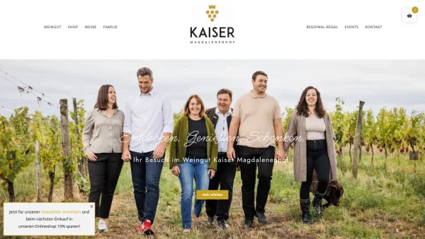 Website Screenshot: Stefan Magdalenenhof Kaiser - Startseite - Weingut Kaiser Magdalenenhof - Date: 2023-06-23 12:06:23