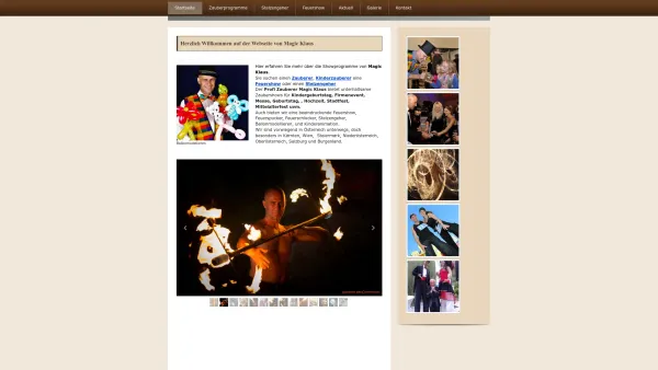 Website Screenshot: Zauberer Magic Klaus - Magic Klaus Zauberer - zauberer-feuershow-stelzengeher - Date: 2023-06-23 12:06:23