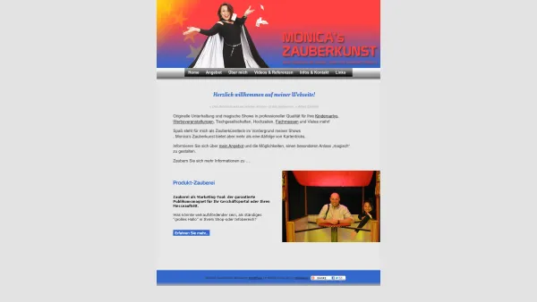 Website Screenshot: Hemis magicmonica - Monica's Zauberkunst - Zauberkünstler, Zauberer und Magier gibt es viele, Zauberin Monica nur einmal! - Date: 2023-06-23 12:06:23