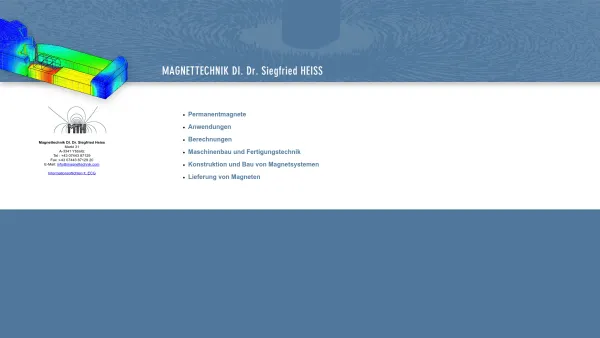 Website Screenshot: Magnettechnik Dipl-Ing Dr. Siegfried Heiss - Magnettechnik Heiss Ybbsitz - Date: 2023-06-23 12:06:24