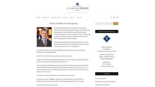 Website Screenshot: Dr. Nader Karl MAHDI Rechtsanwalt - Dr. Nader Karl MAHDI Rechtsanwalt - Date: 2023-06-23 12:06:26
