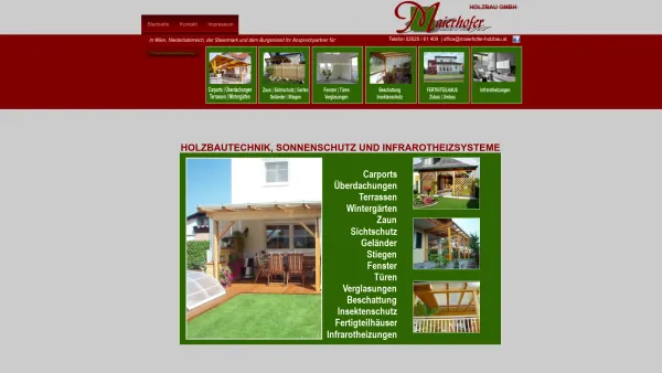 Website Screenshot: Maierhofer Holzbau GesmbH - Maierhofer Holzbau GmbH Zuverlässigkeit, Kompetenz, Qualität & Service - Date: 2023-06-15 16:02:34