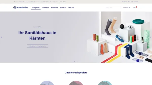 Website Screenshot: Maierhofer GmbH Co intro - Maierhofer - Ihr Sanitätshaus in Kärnten - Date: 2023-06-15 16:02:34
