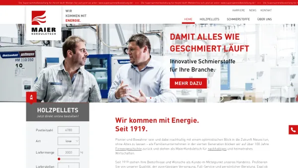Website Screenshot: Maier|Korduletsch Mineraloel GmbH Co. KG - Wir kommen mit Energie – MaierKorduletsch Holzpellets - MaierKorduletsch - Date: 2023-06-23 12:06:26