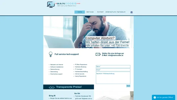Website Screenshot: Maincodes Computer Service & Hilfe - Computer Raparatur | Wien | MAINCODES Laptop reparieren | Windows 10 - Date: 2023-06-23 12:06:26