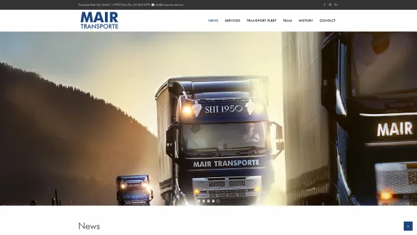 Website Screenshot: Transporte Peter Mair Sillian Transportunternehmen mit Strasse-Schiene Konzept - News - Transporte Mair - Date: 2023-06-23 12:06:26