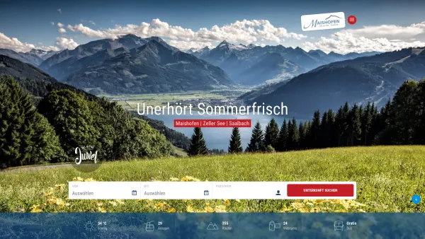 Website Screenshot: Tourismusverband Maishofen - Ein kleines Juwel gleich am See. - Date: 2023-06-23 12:06:26