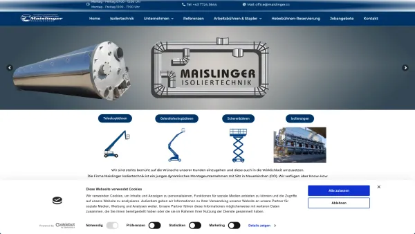 Website Screenshot: Georg Maislinger - Maislinger Arbeitsbühnen & Isoliertechnik – Maislinger Arbeitbühnen & Isoliertechnik - Date: 2023-06-23 12:06:26