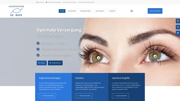 Website Screenshot: Dr.med.Stefan Dr. Stefan Makk Facharzt für Augenheilkunde und Optometrie Kontaktlinseninstitut - Augenarzt in Graz und Pinkafeld - Augenzentrum Dr. Stefan Makk - Date: 2023-06-23 12:06:26