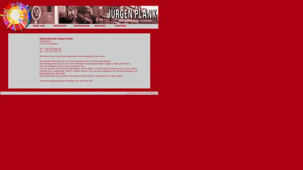 Website Screenshot: beMalereibetrieb Jürgen Plank Termingerecht immer und überall - Willkommen beim Malereibetrieb Jürgen Plank - Termingerecht - immer und überall - Start - Date: 2023-06-23 12:06:27