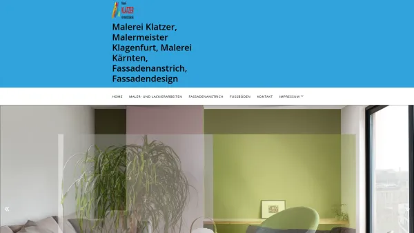 Website Screenshot: MALEREI Klatzer Ihr Malerfachbetrieb - Malerei Völkermarkt, Malerarbeiten Klagenfurt, Anstriche, Malermeister Ferlach - Date: 2023-06-23 12:06:29
