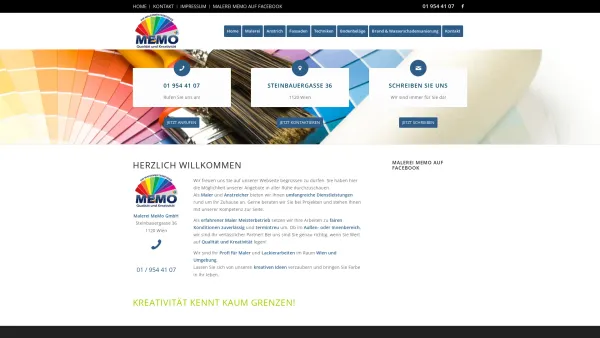 Website Screenshot: Malerei MeMo - Malerei MeMo – Ihr Malermeister in Wien - Date: 2023-06-23 12:06:29