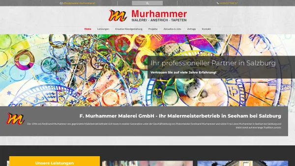Website Screenshot: Ferdinand Malereibetrieb Murhammer A-5301 Eugendorf - F. Murhammer Malerei GmbH - In Salzburg - Date: 2023-06-23 12:06:29
