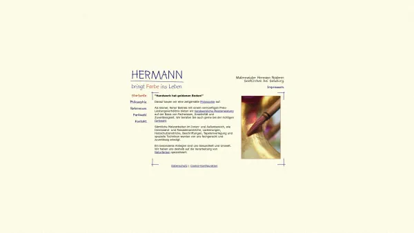 Website Screenshot: Malerei Hermann Naderer, Seekrichen bei Salzburg - Maler Salzburg, Lackiererei und Anstreicher: Malermeister Malerbetriebe Naderer - Date: 2023-06-26 10:26:33