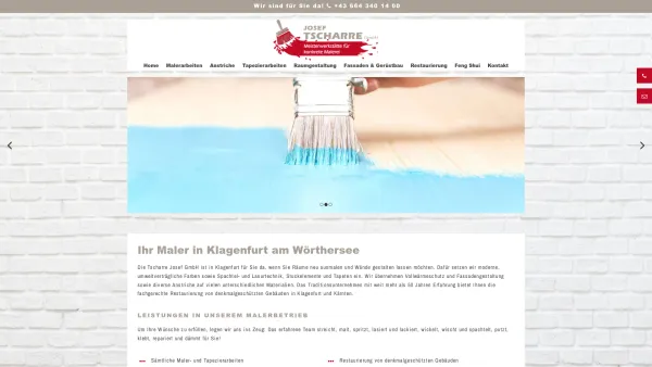 Website Screenshot: Malermeister Josef Tscharre - Maler Klagenfurt - Tscharre Josef GmbH - Date: 2023-06-23 12:06:29