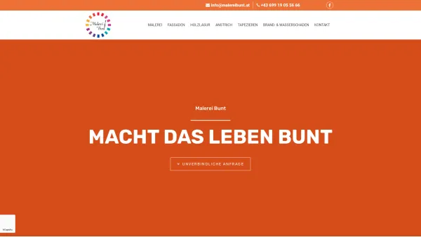 Website Screenshot: MALEREI BUNT E.U. - Maler & Anstreicher in Wien | Malerei Bunt - Date: 2023-06-23 12:06:29