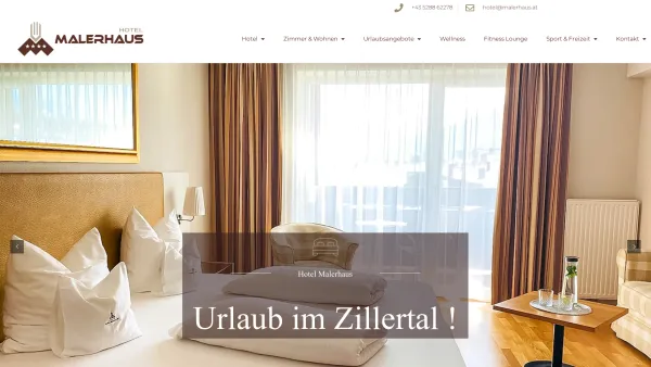 Website Screenshot: Hotel Malerhaus Fügen Wellnesshotel im Zillertal in Tirol Österreich - Familiengeführtes 4 Sterne Hotel im Zillertal - Date: 2023-06-23 12:06:29