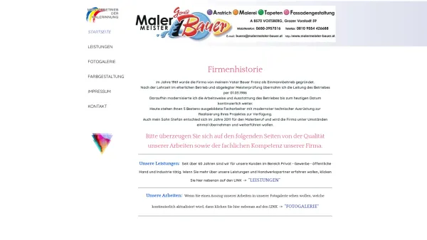 Website Screenshot: Malermeister Gerald Bauer A-8570 Voitsberg - Malermeister Bauer Gerald - Date: 2023-06-23 12:06:29