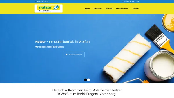 Website Screenshot: Netzer Wilfried, Malermeister - Home - Netzer Wilfried Malerbetribe - Date: 2023-06-14 10:43:39