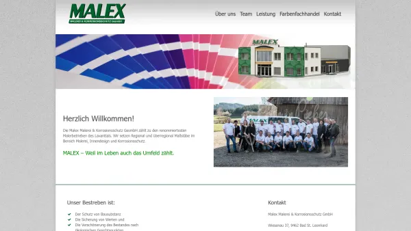 Website Screenshot: Malex Malerei Korrosionsschutz GmbH - - Malex – Malerei und Korrosionsschutz - Date: 2023-06-23 12:06:29