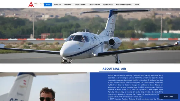 Website Screenshot: Mali Air Luftverkehr Ges.m.b.H. - Home | Mali Air - Date: 2023-06-23 12:06:29