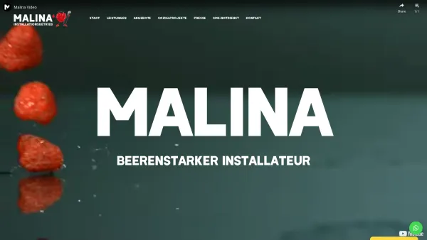 Website Screenshot: MALINA Installationsbetrieb - - MALINA – beerenstarke LEISTUNG - Date: 2023-06-15 16:02:34