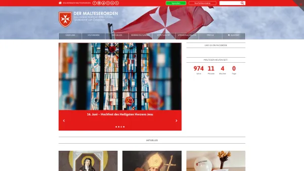 Website Screenshot: Souveräner Malteser-Ritter-Orden - Malteserorden: Glaube & Hilfe für Bedürftige - Souveräner Malteserorden - Date: 2023-06-23 12:06:29