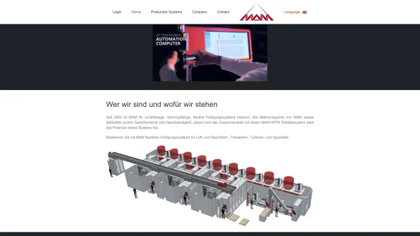 Website Screenshot: MAM maschinen gmbh - Home - MAM Automation GmbH - Date: 2023-06-14 10:37:38