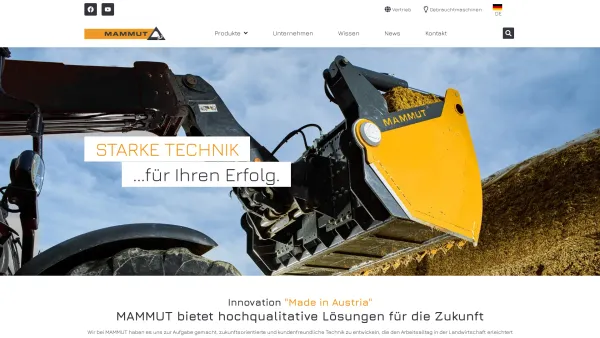 Website Screenshot: Mammut Maschinenbau Ges.m.b.H. - MAMMUT - Starke Technik für Ihren Erfolg - Date: 2023-06-15 16:02:34