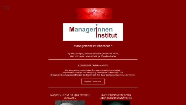Website Screenshot: ManagerInnen-Institut - Willkommen beim ManagerInnen-Institut - Webseite des ManagerInnen-Instituts - Date: 2023-06-26 10:26:33