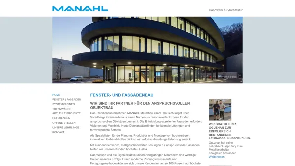Website Screenshot: Heinrich Manahl GesmbH - MANAHL: Industrietore, Fensterbau & Fassadenbau - Date: 2023-06-23 12:06:30
