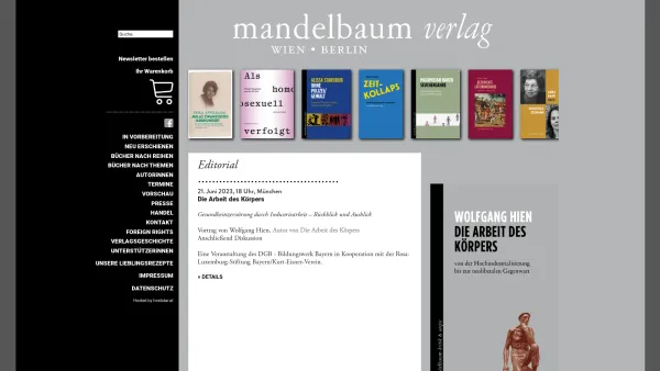 Website Screenshot: Mandelbaum Verlag - Mandelbaum Verlag - Date: 2023-06-23 12:06:32