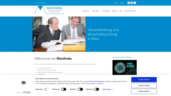 Website Screenshot: Treuhand und Revisionsgesellschaft m.b.H. - Steuerberatung in Wien - Date: 2023-06-23 12:06:32