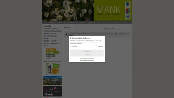 Website Screenshot: Stadtgemeinde Mank - Stadtgemeinde Mank - www.mank.at - Bürgerservice mit Zukunft - Startseite - Date: 2023-06-23 12:06:32