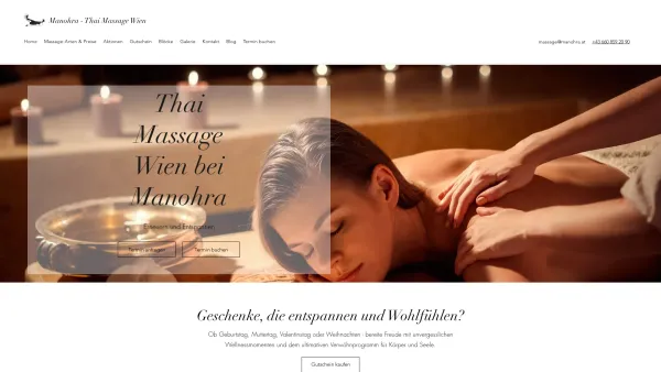 Website Screenshot: Manohra Thai Massage Wien - Massage Salon | Manohra - Thai Massage Wien - Date: 2023-06-26 10:26:33