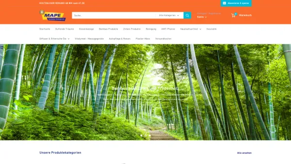 Website Screenshot: MAPE Handels-GmbH - Mape Neuheiten - Duftkissen, Bambus, und vieles mehr nur bei uns - Date: 2023-06-14 10:43:41
