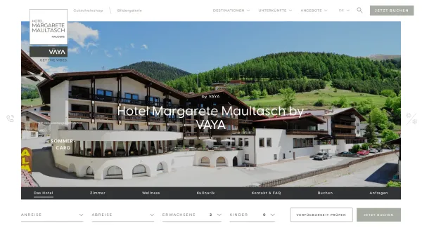Website Screenshot: Nauders Hotels Hotel Margarete Maultasch *** Tirol Tyrol Austria - Hotel Margarete Maultasch by VAYA - vayaresorts.com - Date: 2023-06-23 12:06:32